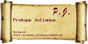 Prokopp Julianna névjegykártya